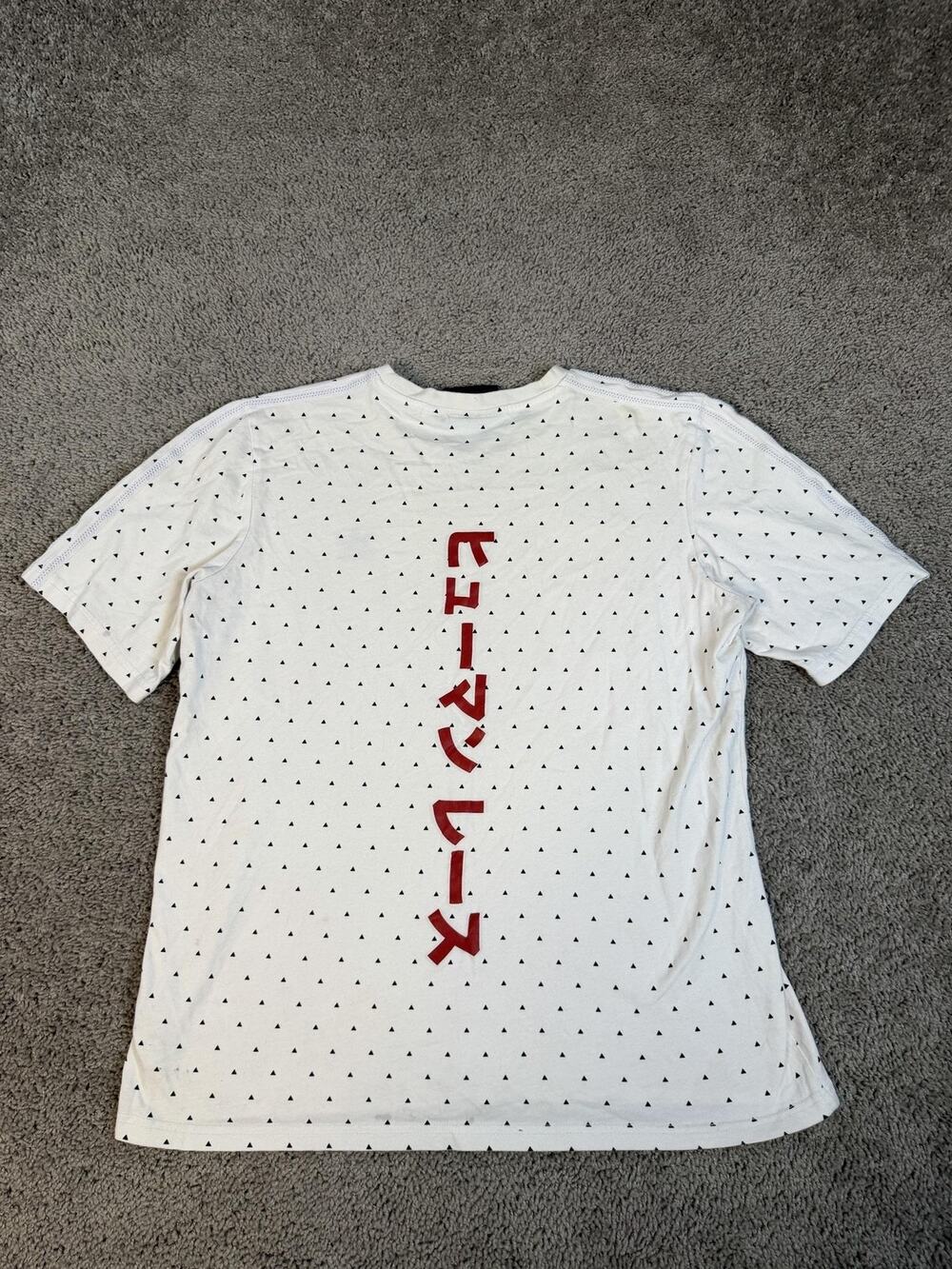 Adidas Pharrell Williams Shirt Mens L White Triangle Print Trefoil Logo